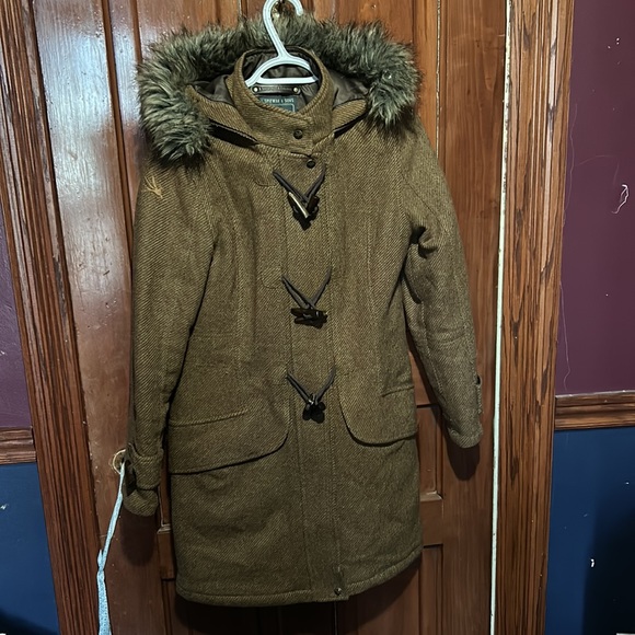 Wool Spiewak Duffle Coat with Toggles and Hood Tweed look - Picture 1 of 10